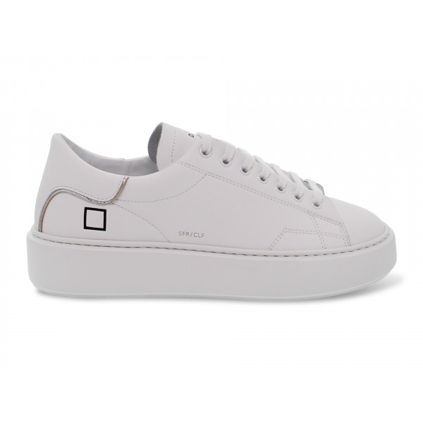 Sneakers D.A.T.E. SFERA CALF in pelle bianco e argento Donna Sneakers
