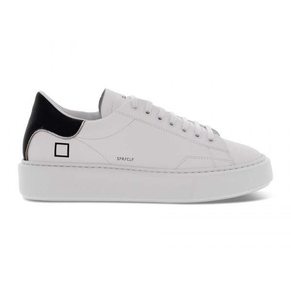 Sneakers D.A.T.E. SFERA CALF in pelle bianco e nero Donna Sneakers