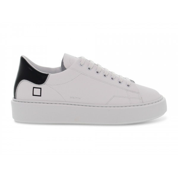 Sneakers D.A.T.E. SFERA PATENT in pelle e vernice bianco e nero Donna Sneakers