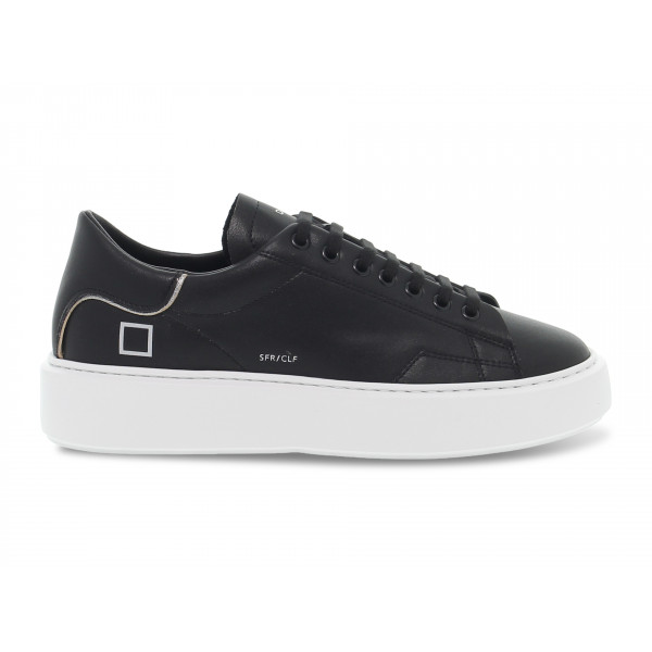 Sneakers D.A.T.E. SFERA CALF in pelle nero e argento Donna Sneakers