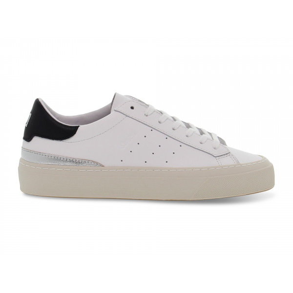 Sneakers D.A.T.E. SONICA LEATHER in pelle bianco e nero Donna Sneakers