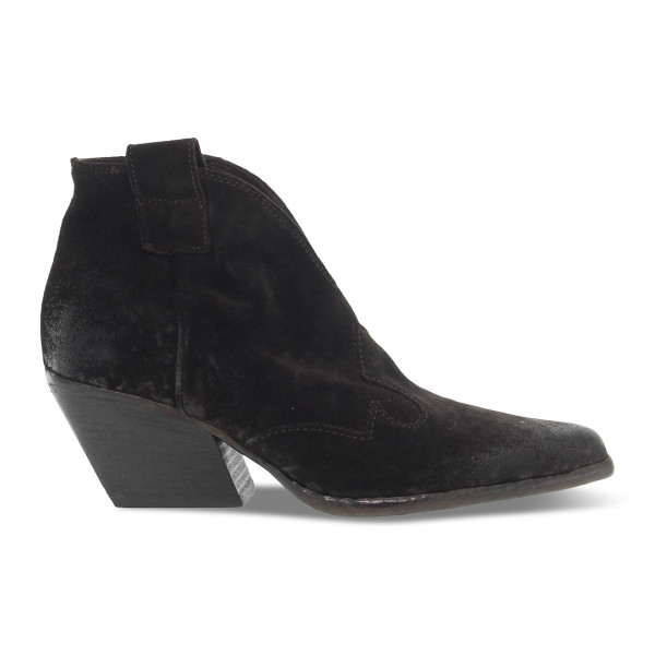 Tronchetto Elena Iachi MID WASH in velour testa di moro Donna Tronchetto