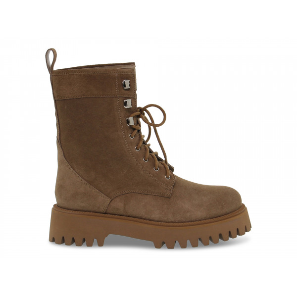 Polacco Emanuèlle Vee FONDO MICRO in camoscio beige Donna Polacco