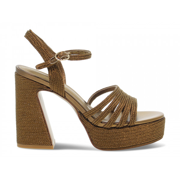 Sandalo con tacco Emanuèlle Vee - bronzo Donna Sandalo con tacco