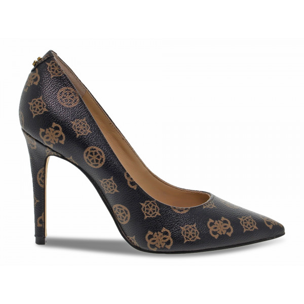 Décolleté Guess LOGATO in ecopelle e stampato marrone Donna Décolleté