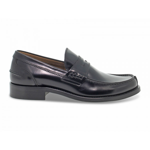 Mocassino Guidi Calzature COLLEGE GLOSS in spazzolato nero Uomo Mocassino