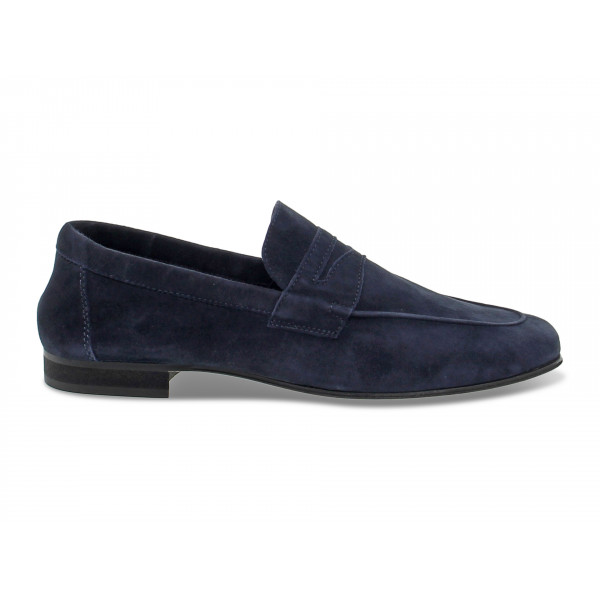 Mocassino Guidi Calzature DANDY in nabuk blu Uomo Mocassino