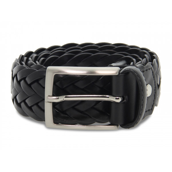 Cintura Guidi Calzature INTRECCIO MADE IN ITALY H35 in pelle nero Uomo Cintura