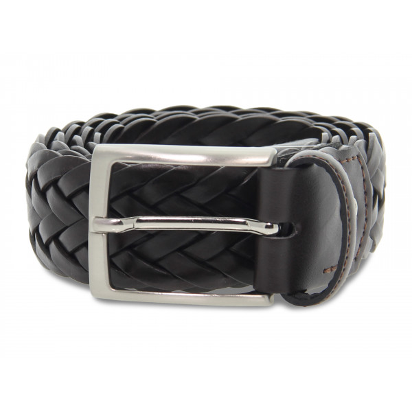 Cintura Guidi Calzature INTRECCIO MADE IN ITALY H35 in pelle testa di moro Uomo Cintura