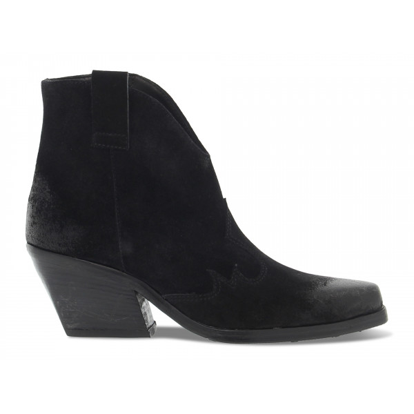 Tronchetto Guidi Calzature MID IACHI in camoscio nero Donna Tronchetto