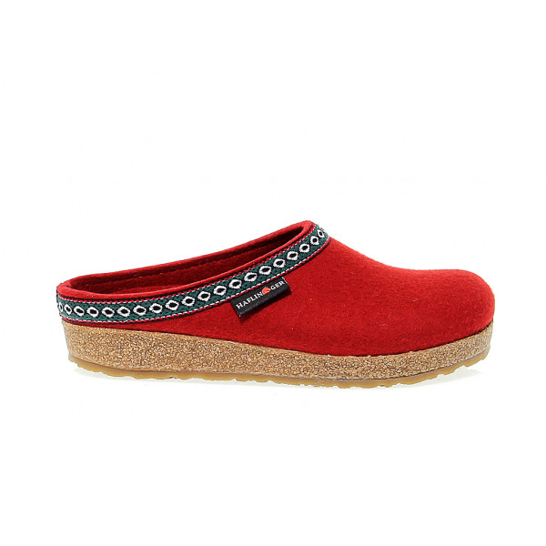 Sandalo basso Haflinger FRANZL RUBIN WOLLFILZ in tessuto rubino Donna Sandalo basso