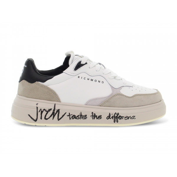 Sneakers John Richmond DOLCE E GABBANA in pelle e camoscio bianco e avorio