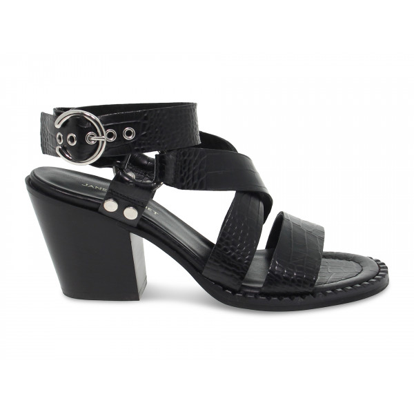 Sandalo con tacco Janet And Janet in stampato nero Donna Sandalo con tacco