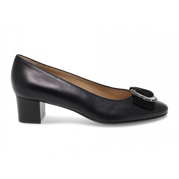Décolleté Martina in pelle e camoscio nero Donna Décolleté