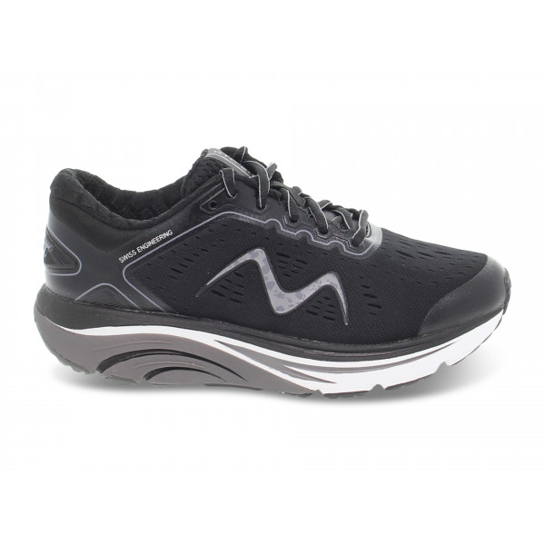 Sneakers MBT GTC-2000 LACE UP RUNNING W in tessuto e ecopelle nero e grigio