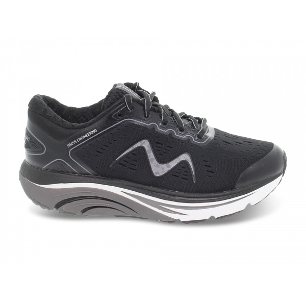 Sneakers MBT GTC-2000 LACE UP RUNNING W in tessuto e ecopelle nero e grigio Donna Sneakers