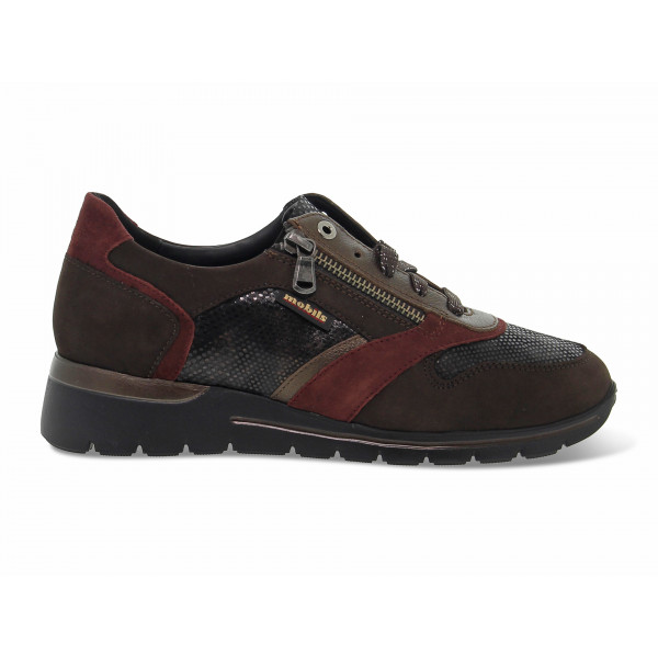 Scarpa bassa Mephisto EREEN MOBILS ERGONOMIC in camoscio e stampato marrone scuro e bronzo Donna Scarpa bassa