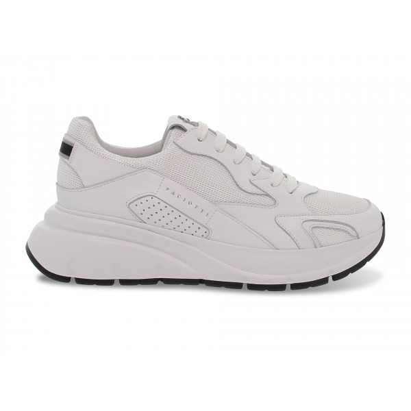Sneakers Paciotti ZED in nappa e tessuto bianco Uomo Sneakers