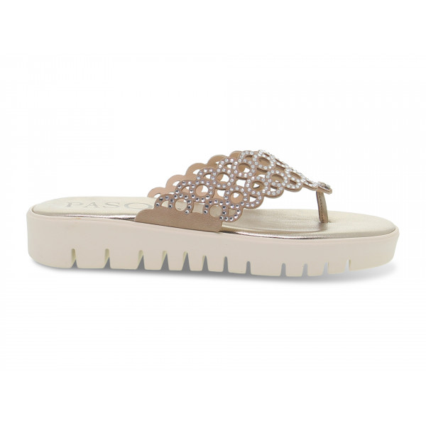 Sandalo basso Pasquini Calzature - taupe e platino Donna Sandalo basso