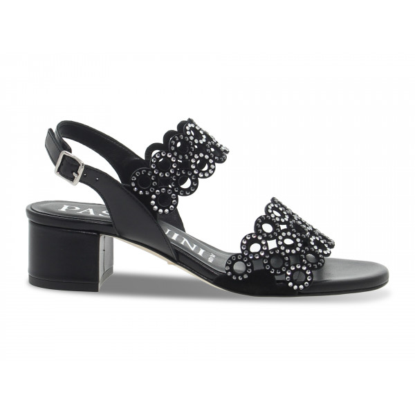 Sandalo basso Pasquini Calzature - nero e argento Donna Sandalo basso