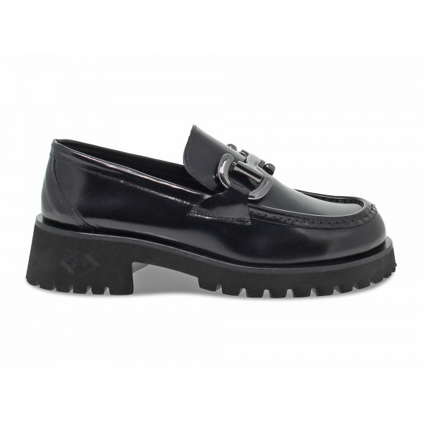 Scarpa bassa Poesie Veneziane STILE MOCASSINO GUCCI in spazzolato nero Donna Scarpa bassa