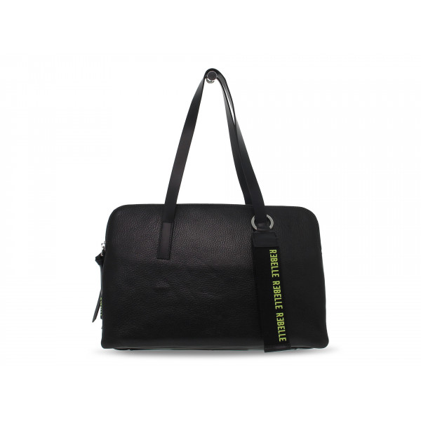 Borsa a mano Rebelle ASSIA BIG DOLLARO in pelle nero Donna Borsa a mano