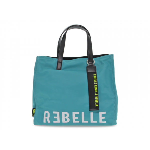 Shopping bag Rebelle ELECTRA SHOP M NYLON TORQUOISE in nylon turchese e bianco