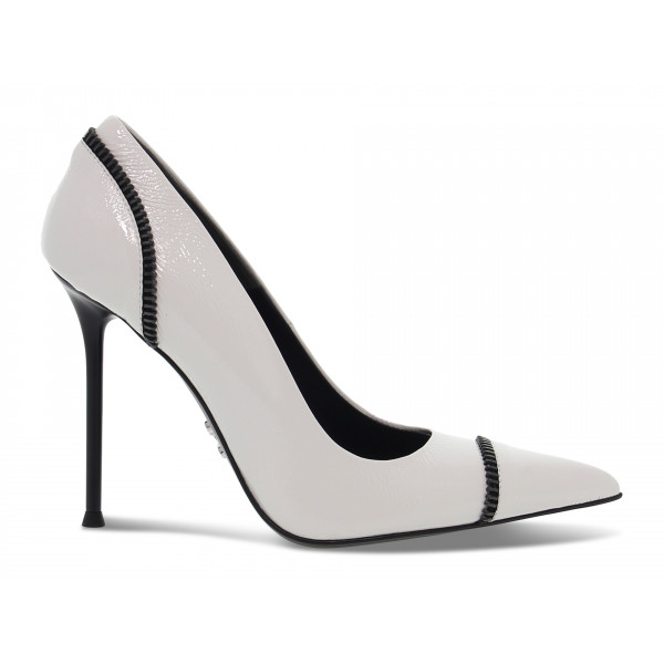 Décolleté Sergio Levantesi LEYLA NAPLAK E ZIP in vernice ghiaccio e nero Donna Décolleté