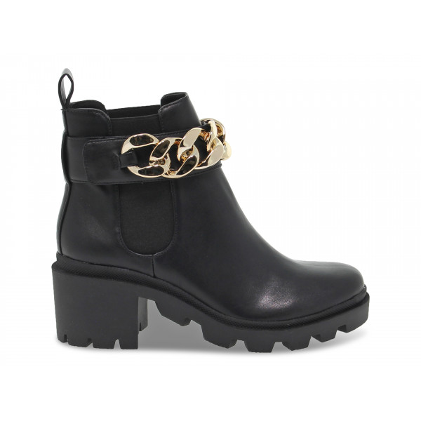 Tronchetto Steve Madden AMULET BLACK in pelle nero e oro Donna Tronchetto