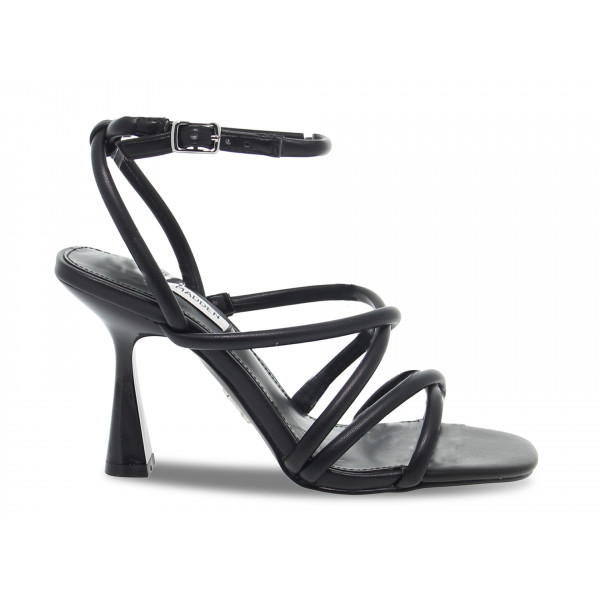 Sandalo con tacco Steve Madden AT LAST BLACK in pelle nero Donna Sandalo con tacco