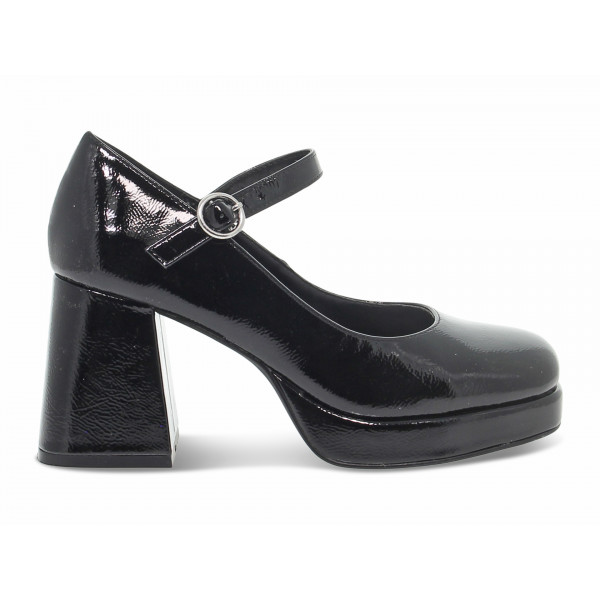 Scarpa con tacco Steve Madden MINGLE BLACK PATENT in vernice nero Donna Scarpa con tacco