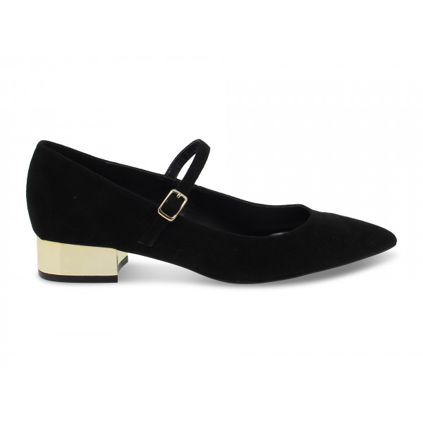 Scarpa bassa Steve Madden PENNY BLACK SUEDE in camoscio nero e oro Donna Scarpa bassa