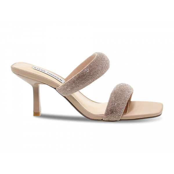 Sandalo con tacco Steve Madden TOP NOTCH ROSE GOLD in crystal e laminato oro e platino