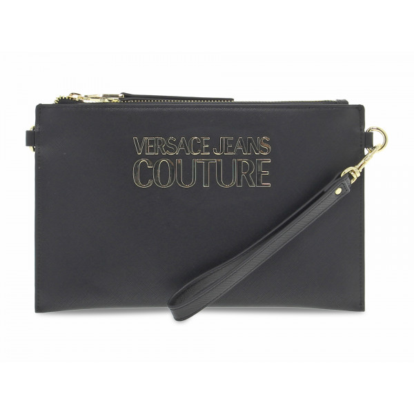 Pochette Versace Jeans Couture JEANS COUTURE RANGE L SKETCH 9 in saffiano nero e oro Donna Pochette
