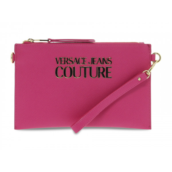 Pochette Versace Jeans Couture JEANS COUTURE RANGE L SKETCH 9 in saffiano rosa e oro Donna Pochette