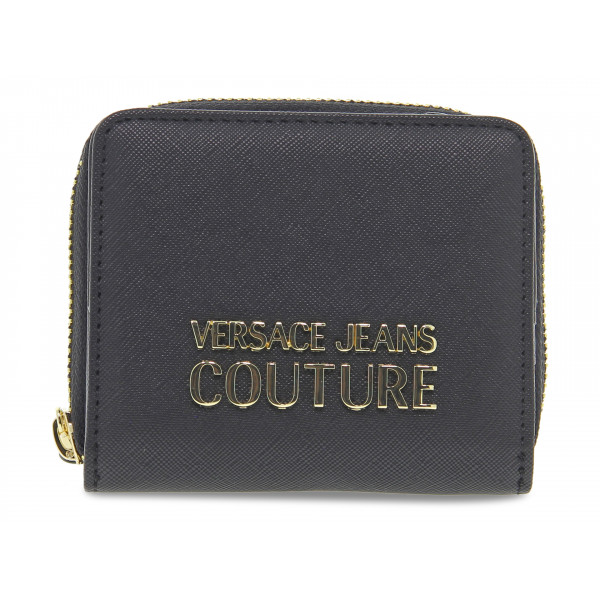 Portafoglio Versace Jeans Couture JEANS COUTURE RANGE A SKETCH 17 WALLET THELMA in saffiano nero e oro Donna Portafoglio