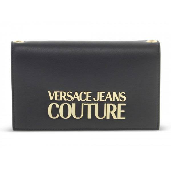 Pochette Versace Jeans Couture JEANS COUTURE RANGE L LOGO LOCK SKETCH 13 WALLET SMOOTH in ecopelle nero e oro