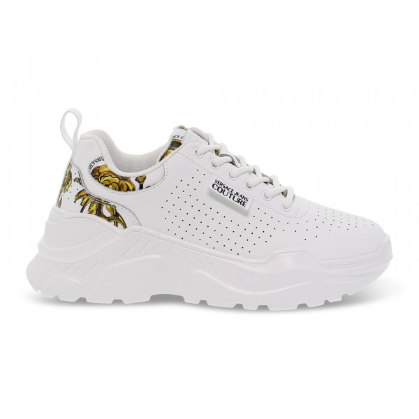 Sneakers Versace Jeans Couture JEANS COUTURE SPEEDTRACK in pelle bianco e oro