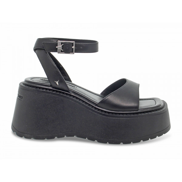 Zeppa Windsor Smith CRYBABY BLACK LEATHER in pelle nero Donna Zeppa
