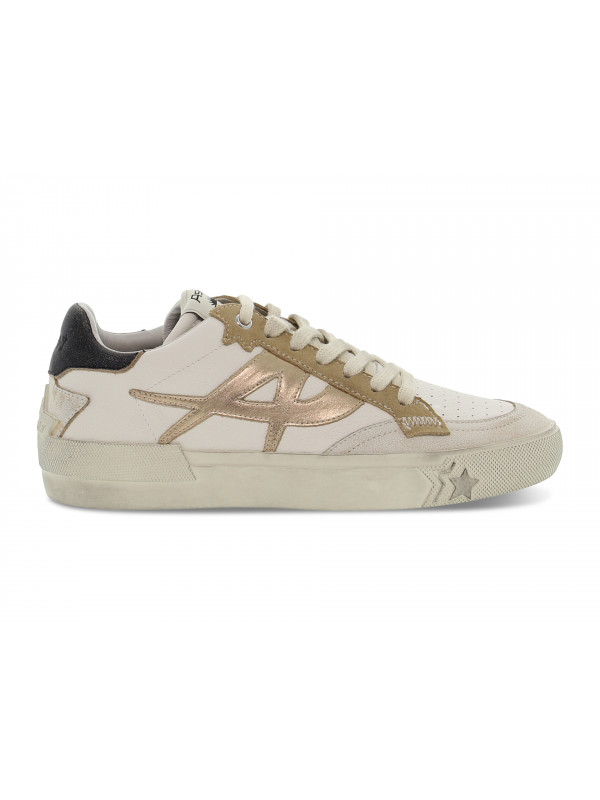 Sneakers Ash MOON LIGHT GOLDEN GOOSE in pelle e laminato bianco e platino