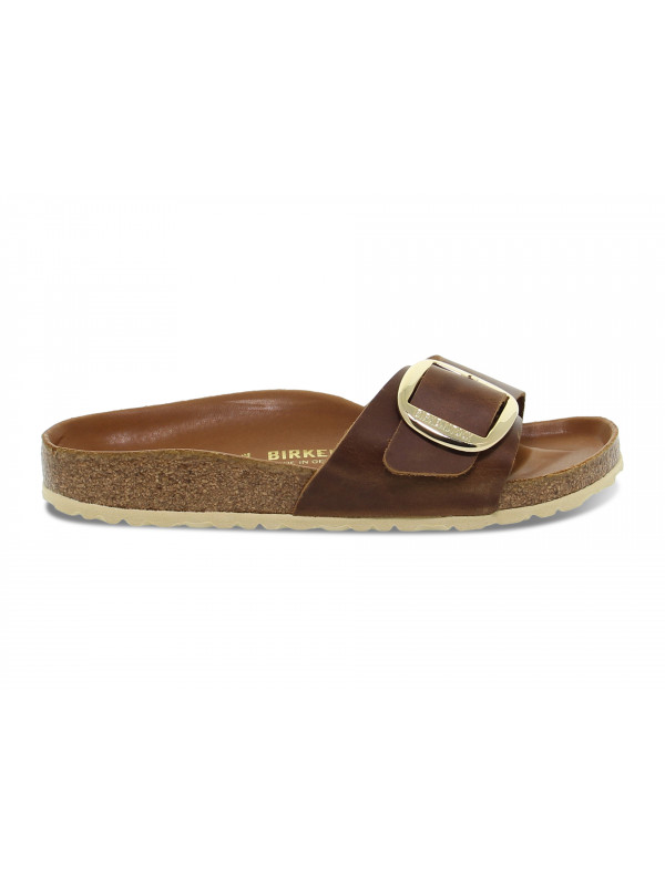 Sandalo basso Birkenstock MADRID BIG BUCKLE in pelle cuoio