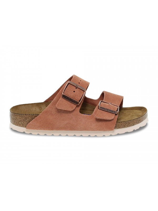 Sandalo basso Birkenstock ARIZONA in camoscio rosa