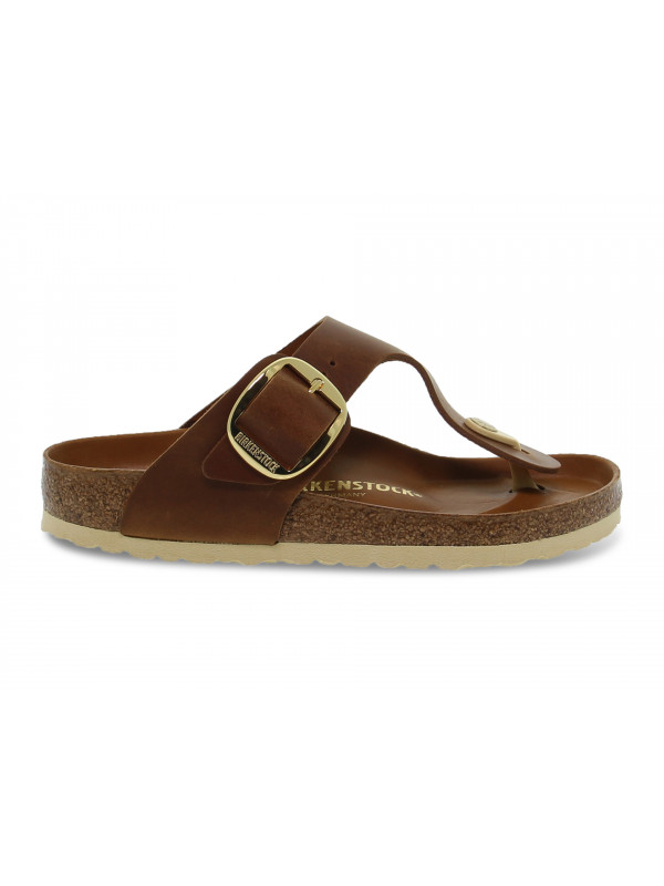 Sandalo basso Birkenstock GIZEH BIG BUCKLE in pelle cuoio