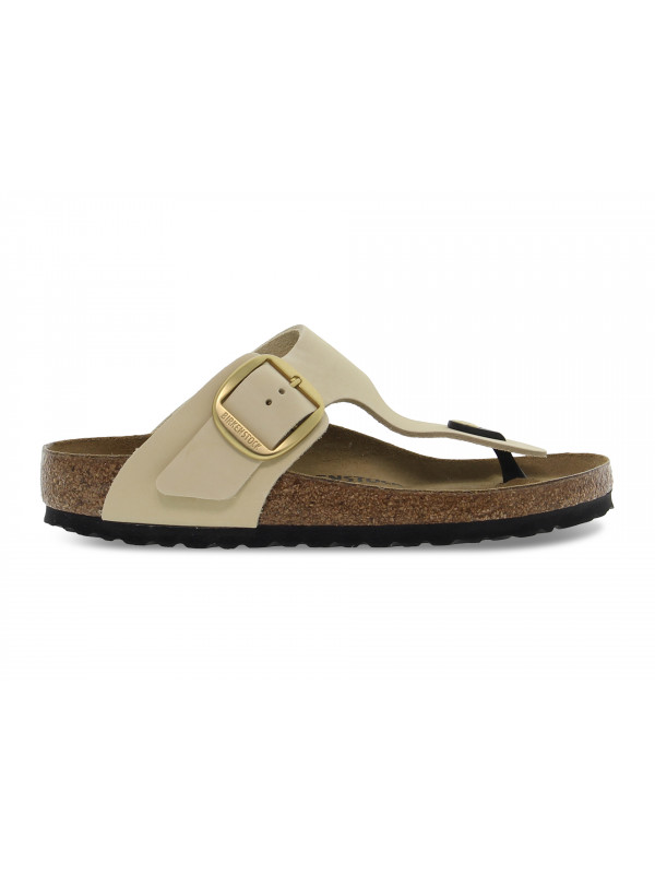 Sandalo basso Birkenstock GIZEH BIG BUCKLE in nabuk beige