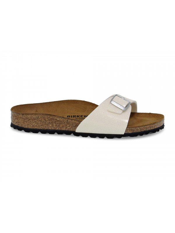 Sandalo basso Birkenstock MADRID in birkoflor e laminato perla