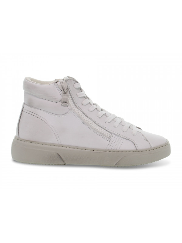 Sneakers Crime London DESTINY HI ZIP in pelle bianco