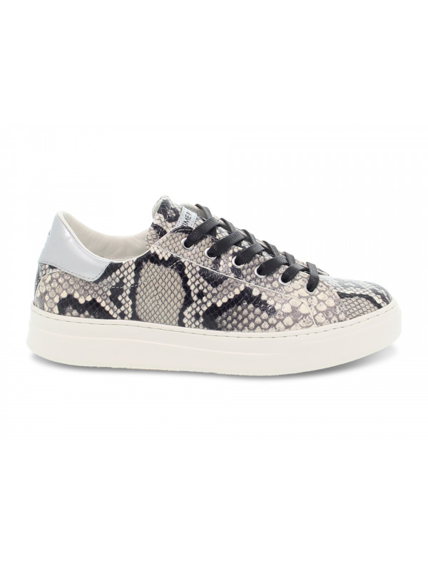 Sneakers Crime London LOW TOP CLASSIC in stampato e laminato roccia e argento