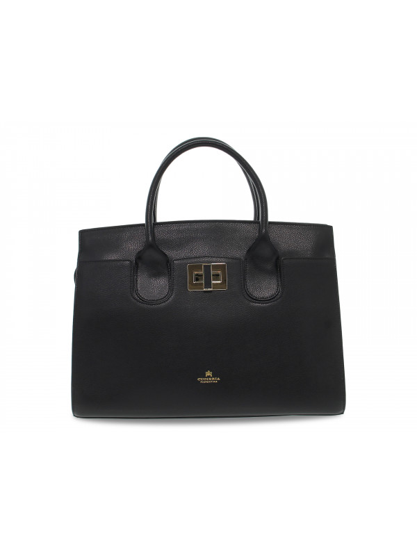 Borsa a mano Cuoieria Fiorentina BELLA LARGE TOTE BAG CON ACCESSORIO METALLO in pelle nero