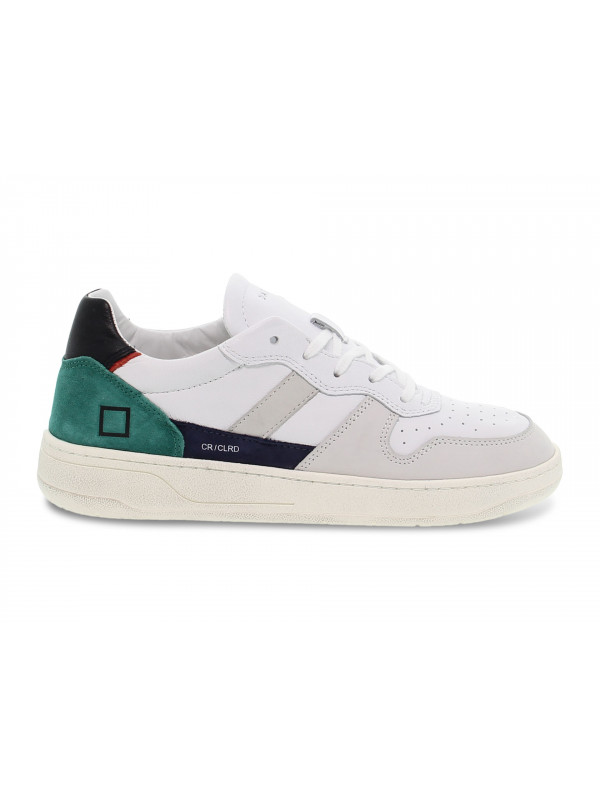 Sneakers D.A.T.E. COURT 2.0 COLORED in pelle e camoscio bianco e verde