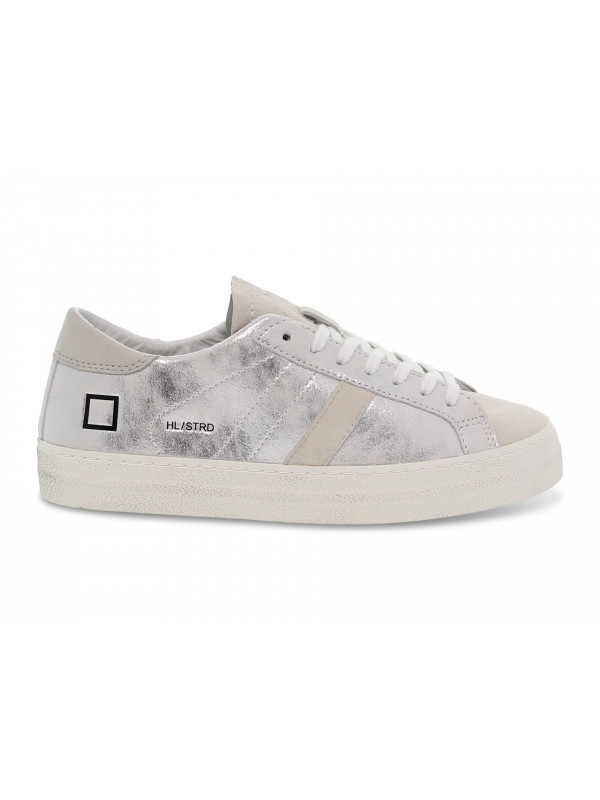 Sneakers D.A.T.E. HILL LOW STARDUST SILVER in laminato argento